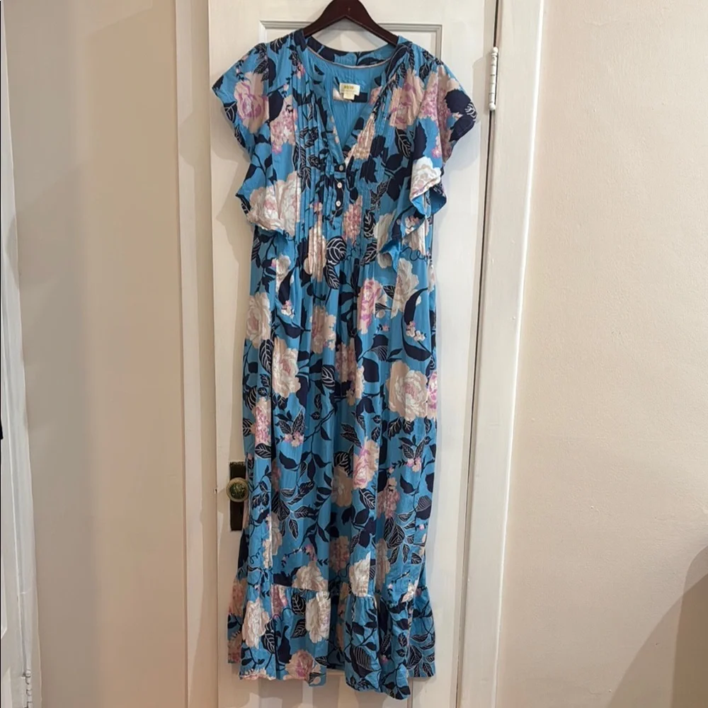 Floral Blue Maxi Dress - Picture 1 of 8
